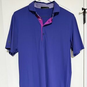 Greyson Men's Cayuse Purple Golf Polo Shirt with Pink Trim